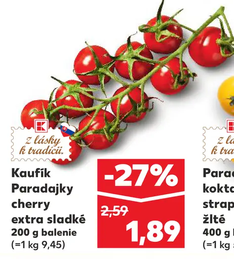 Kaufland Paradajky cherry extra sladké