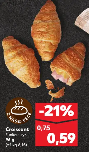 Croissant šunka - syr