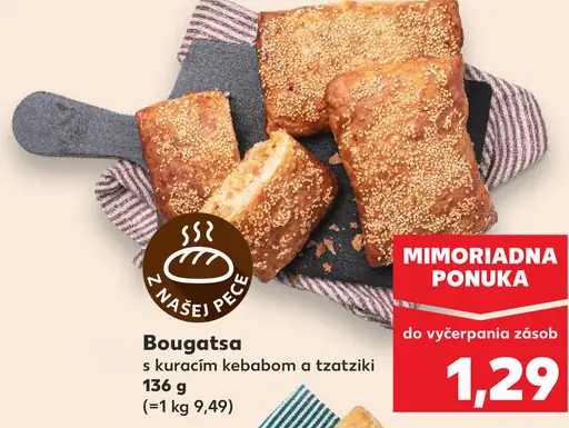 Bougatsa s kuracím kebabom a tzatziki