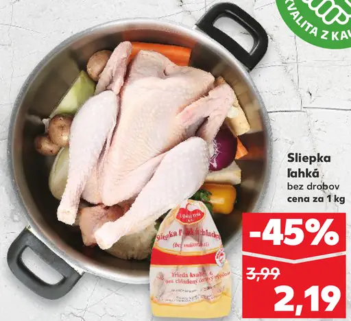 Kuracia sliepka ľahká bez drobov
