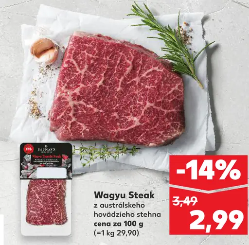 K-Purland Wagyu steak z austrálskeho hovädzieho stehna