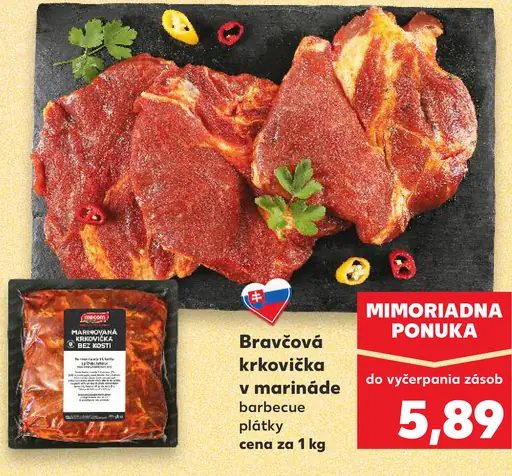 Bravčová krkovička v marináde barbecue plátky