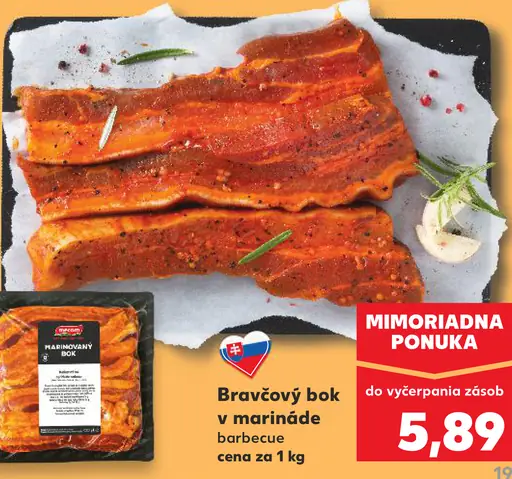 Bravčový bok v marináde barbecue plátky