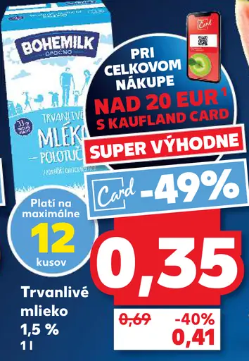 Bohemilk Trvanlivé mlieko 1,5 %