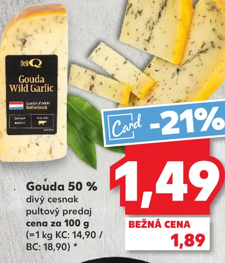 BQ Gouda divý cesnak syr