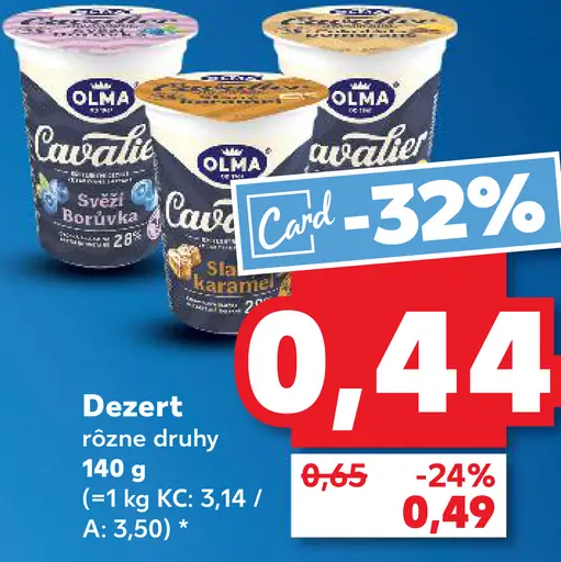 OLMA Cavalier dezert rôzne druhy