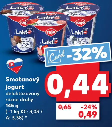 Smotanový jogurt delaktózovaný rôzne druhy