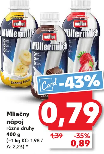 Müller Mliečny nápoj rôzne druhy Müllermilch