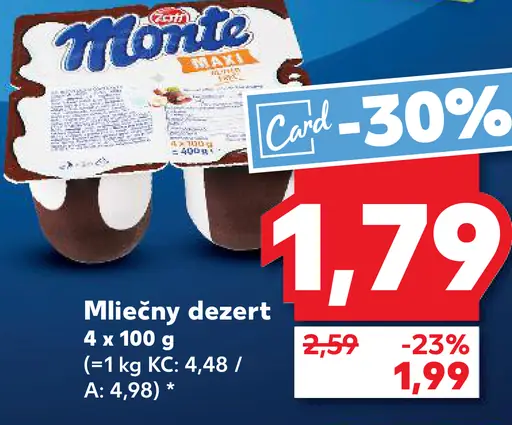 Monte mliečny dezert