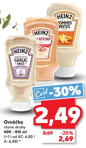 Heinz omáčka majonézová rôzne druhy