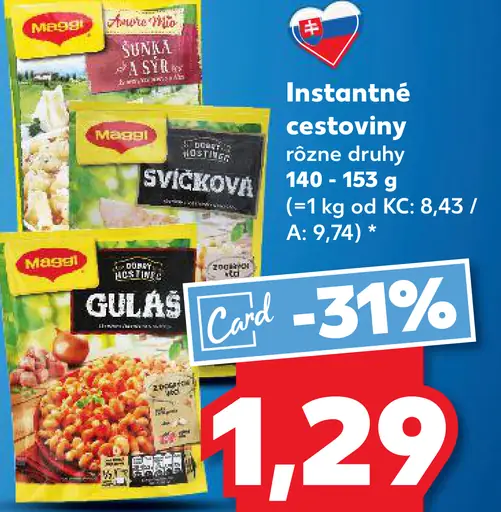 Emco instantné cestoviny rôzne druhy