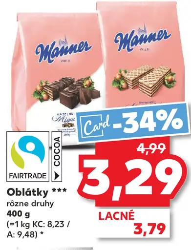 Oblátky s kakaovou alebo lieskovoorieškovou náplňou rôzne druhy