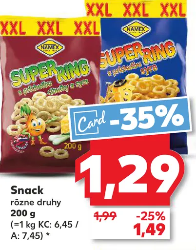 Snack cereálne orieškové krúžky rôzne druhy
