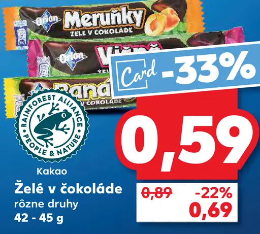 Želé v čokoláde rôzne druhy