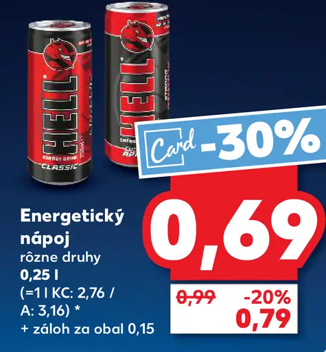Hell energetický nápoj rôzne druhy plechovka
