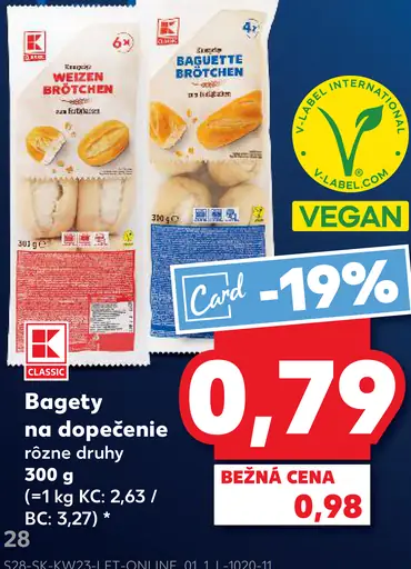 K-Classic Bagety na dopečenie