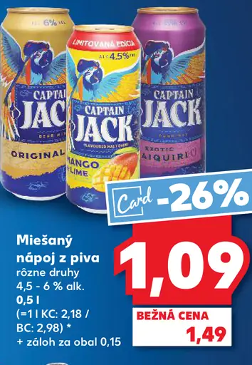 Captain Jack Miešaný nápoj z piva