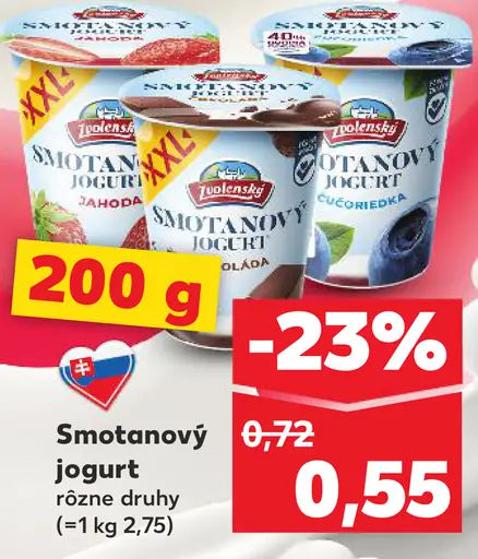 Zvolenský smotanový jogurt 2 druhy