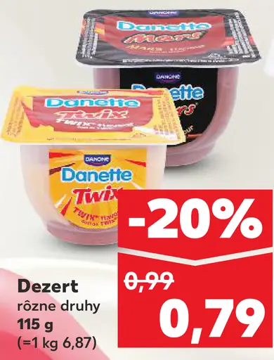 Danette dezert rôzne druhy
