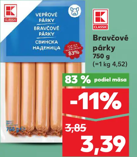 K-Classic Bravčové párky