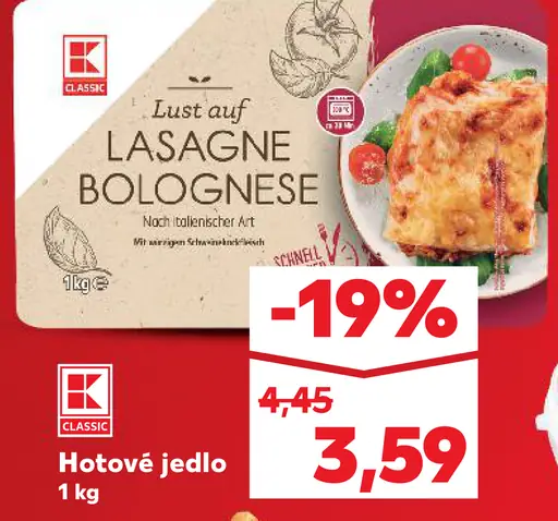 K-Classic Lasagne Bolognese hotové jedlo