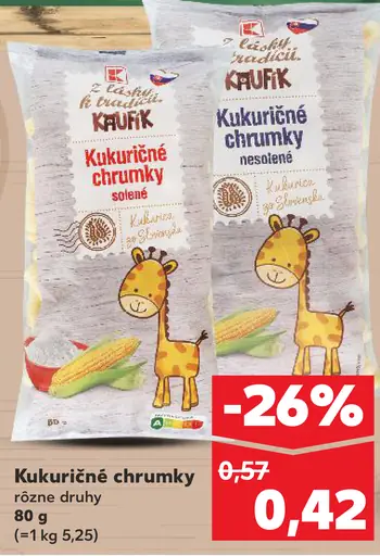 K-Classic Kukuričné chrumky solené nesolené