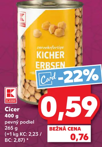 K-Classic cícer konzervovaný
