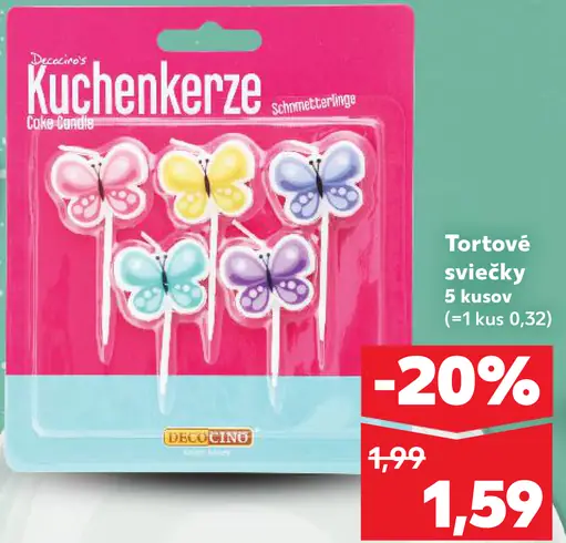 Decocino tortové sviečky motýliky