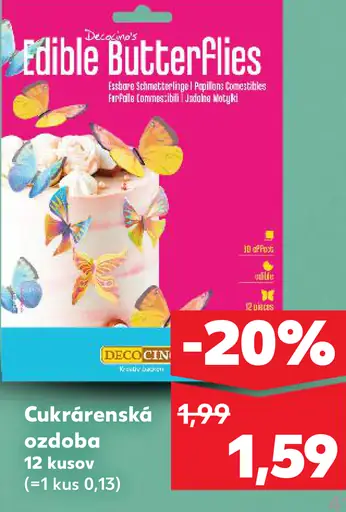 Decocino Edible Butterflies cukrárenská ozdoba