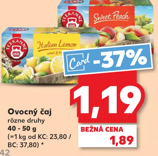 S Budget ovocný čaj rôzne druhy