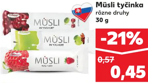 K-Classic müsli tyčinka rôzne druhy