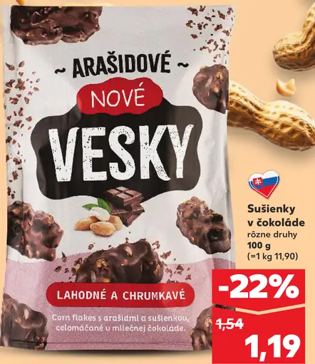 Vesky arašidové sušienky v čokoláde