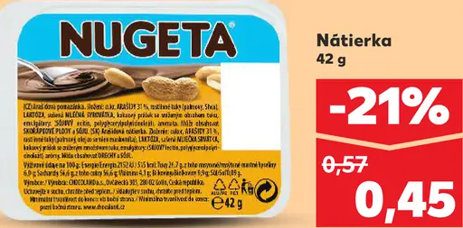 Nugeta nátierka