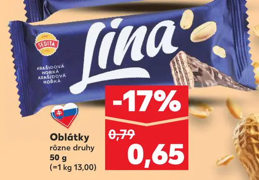 Sedita Lina oblátky arašidové rôzne druhy