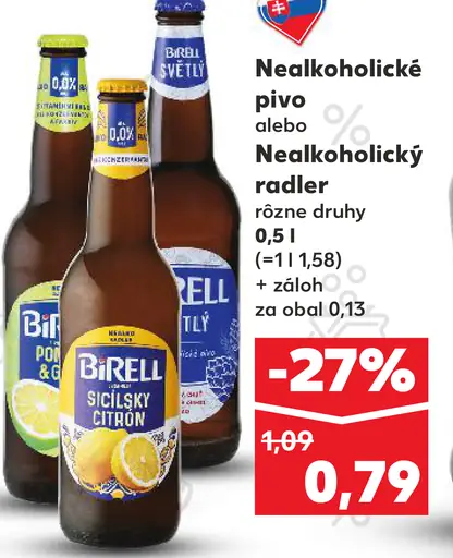 Birell Svetlé nealkoholické pivo