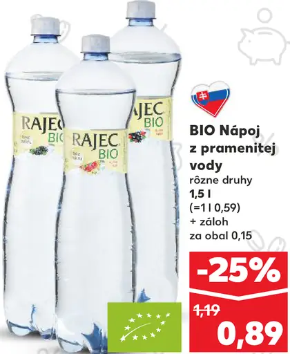 Rajec BIO nápoj z pramenitej vody