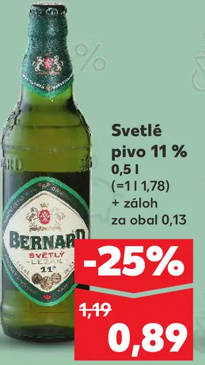 Bernard svetlé pivo 11 %