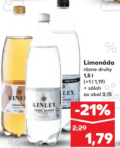 Kinley tonic water limonáda