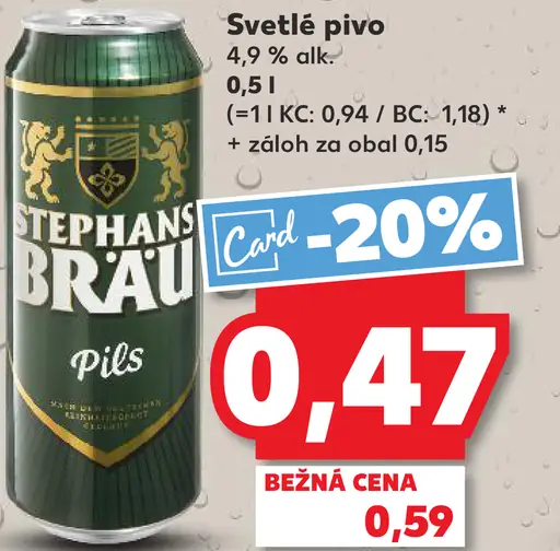 Stephans Bräu svetlé pivo plechovka