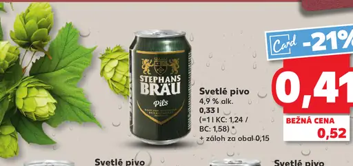 Stephans Bräu svetlé pivo plechovka