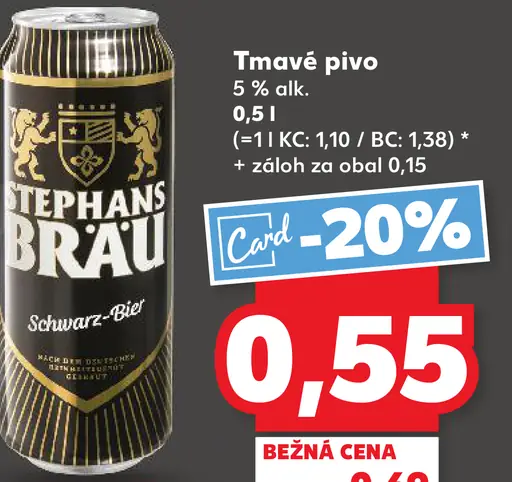 Stephans Bräu čierne pivo plechovka