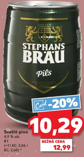 Stephans Bräu Pils svetlé pivo súdok