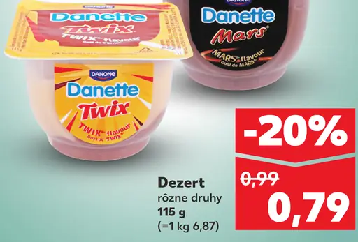 Danone Danette dezert Twix, Mars