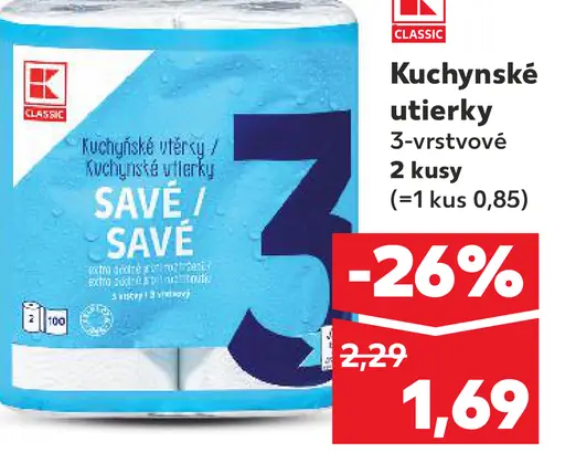 K-Classic Save kuchynské utierky 3-vrstvové