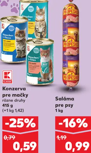 Propesko konzerva pre mačky rôzne druhy
