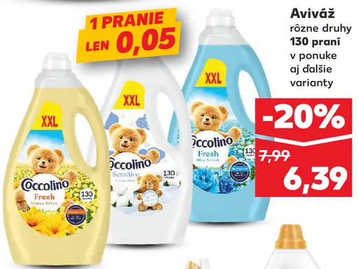 Coccolino aviváž rôzne druhy