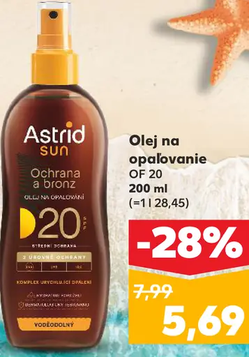 Astrid Sun olej na opaľovanie Ochrana a bronz OF 20