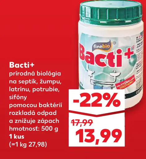 Bacti+ prírodná biológia na septik, žumpu a latrínu