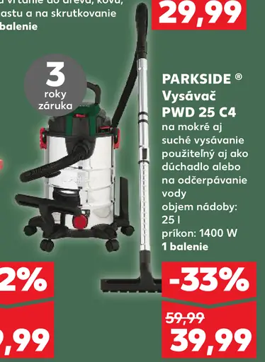 Parkside Vysávač PWD 25 C4