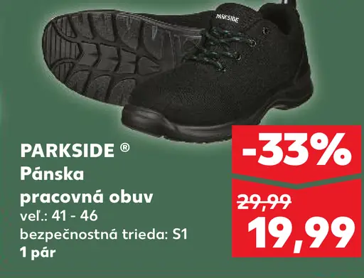 Parkside pánska pracovná obuv bezpečnostná trieda S1